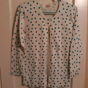 Teal Polka Dot XL Merona Cardigan
